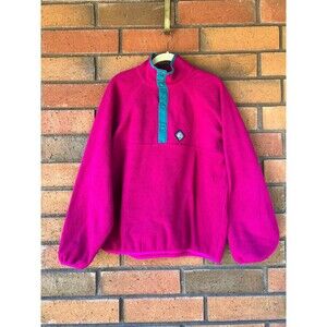 Woolrich Purple Snap Stand-Up Collar Fleece Sweater Size‎ L 1990s Retro